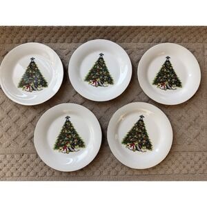 Vintage World Bazaars‎ - CHRISTMAS TREE Dinner Plates-Set Of 5